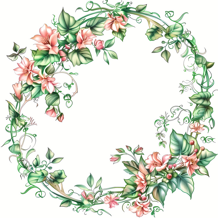 Wedding Frame,Floral Wreath,Artistic Design
