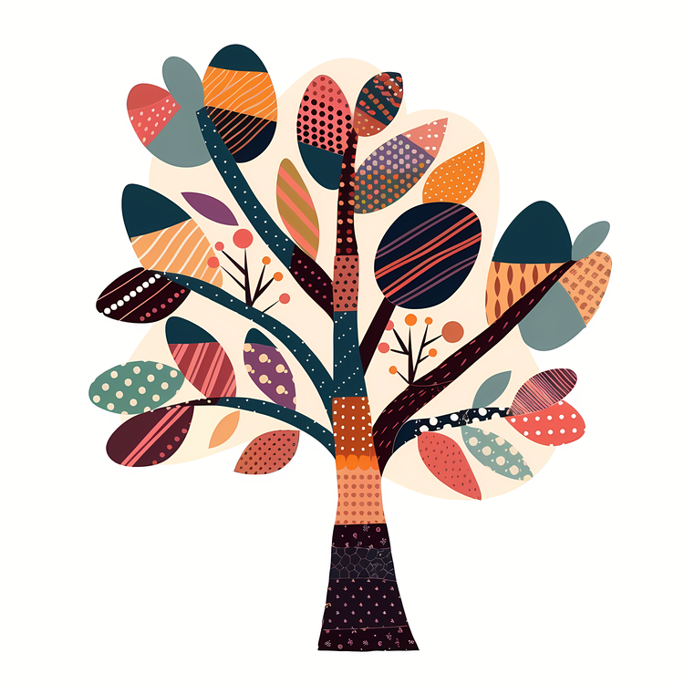 Decorative Tree,Colorful Tree,Graphic Design