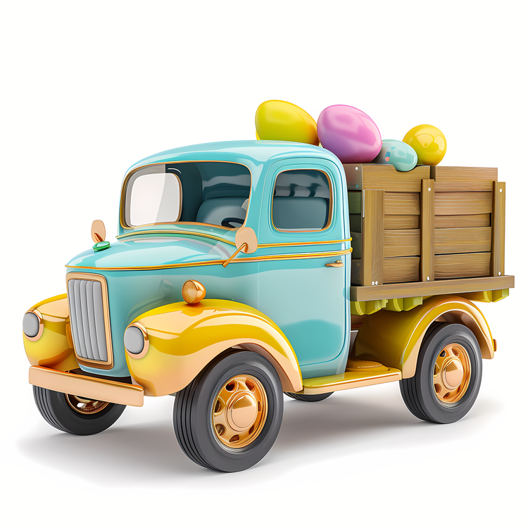 Easter Truck,Colorful Easter Egg Carton,Delicious Eggs