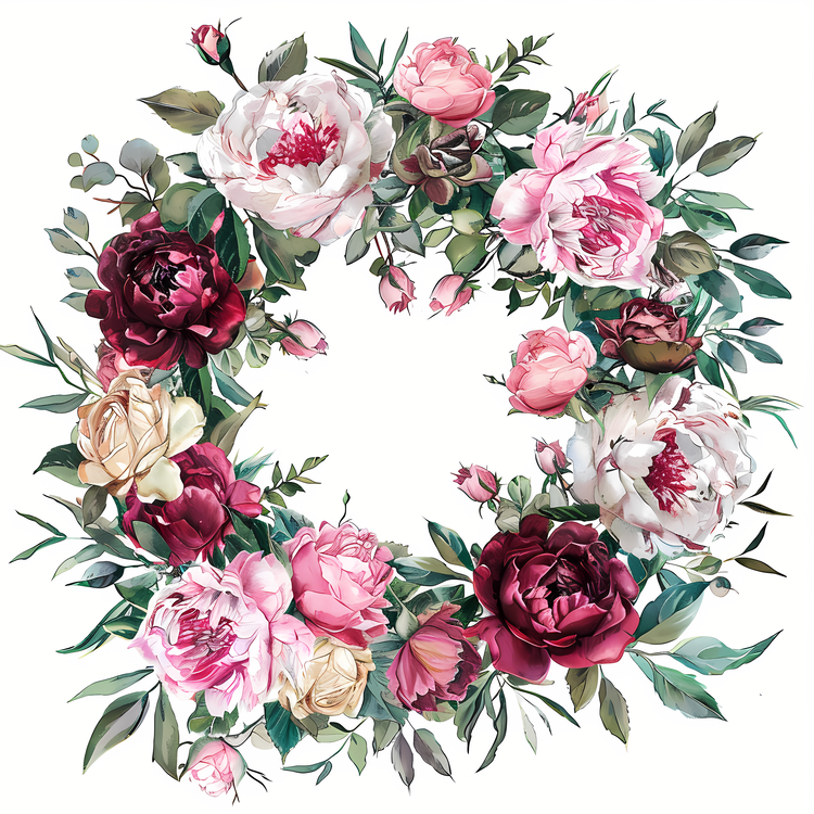 Flower Wreath,Wreath,Floral Wreath