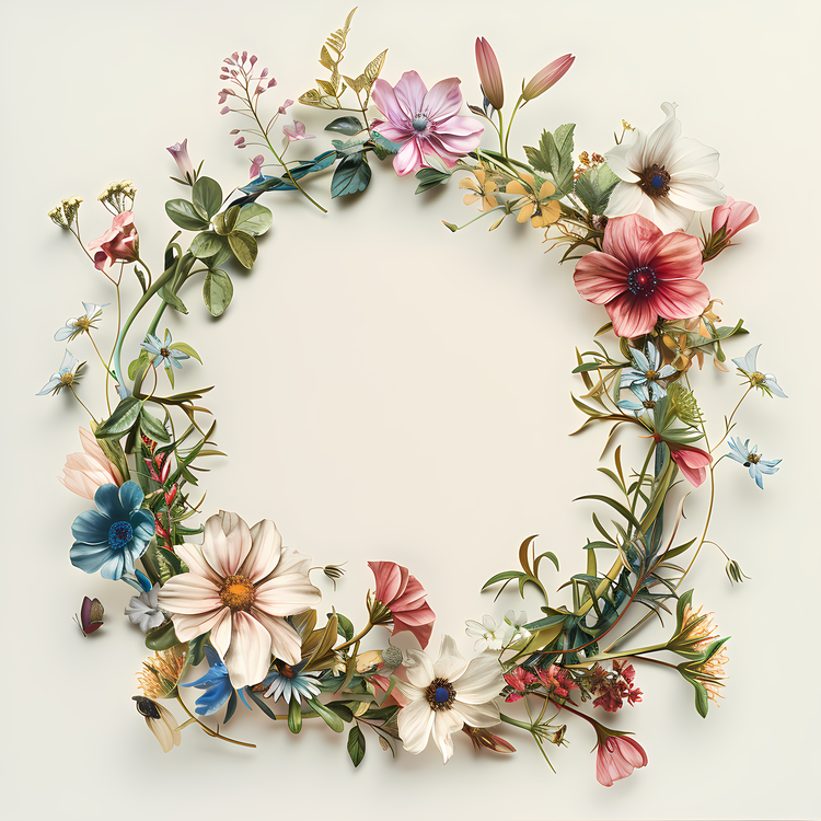 Flower Wreath,Art Nouveau,Vintage Floral