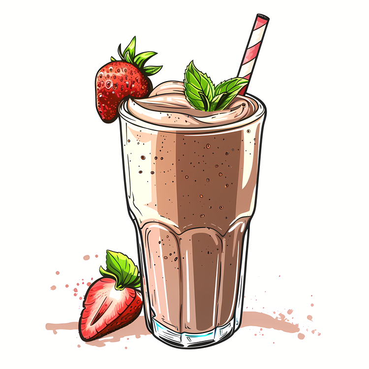 Vegan Protein Shake,Strawberry Shake,Ice Cold