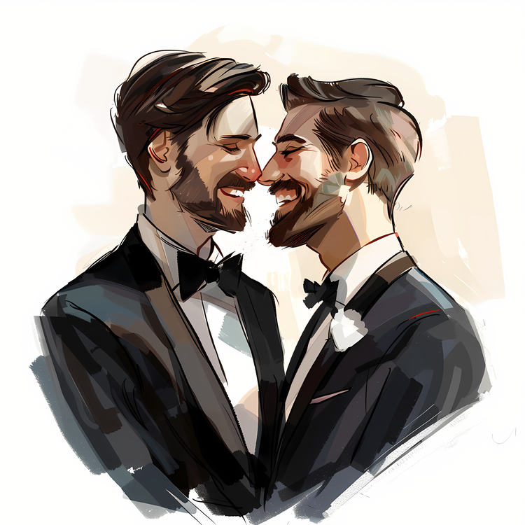 Lgbt Wedding,Bearded Man,Tuxedo
