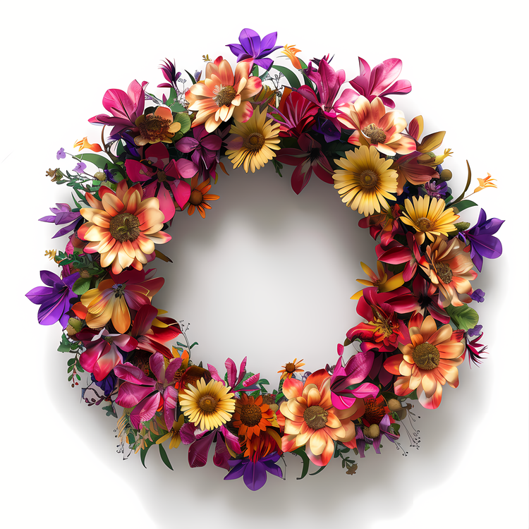 Flower Wreath,Wreath,Colorful