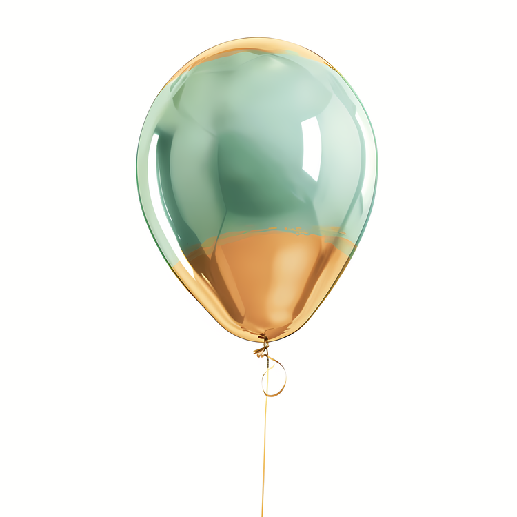 Balloon,Gold And Green,Colorful