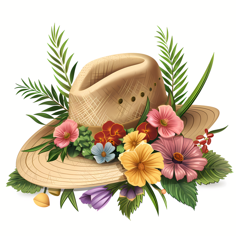 Boho Style Hat,Flowers,Hat
