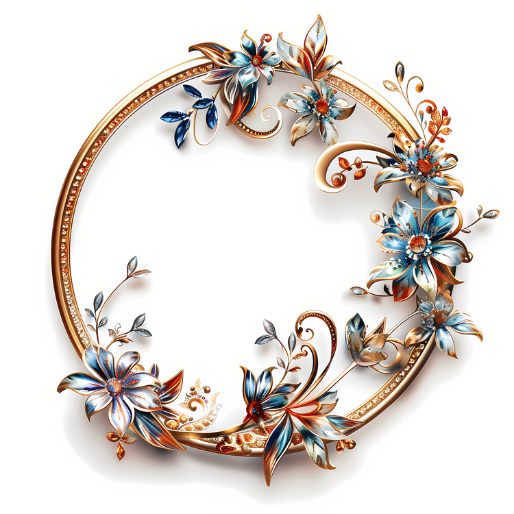 Round Frame,Decorative,Floral