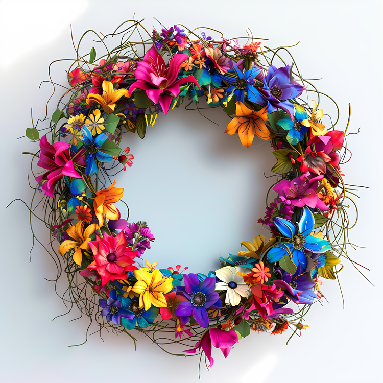 Flower Wreath,Wreath,Colorful