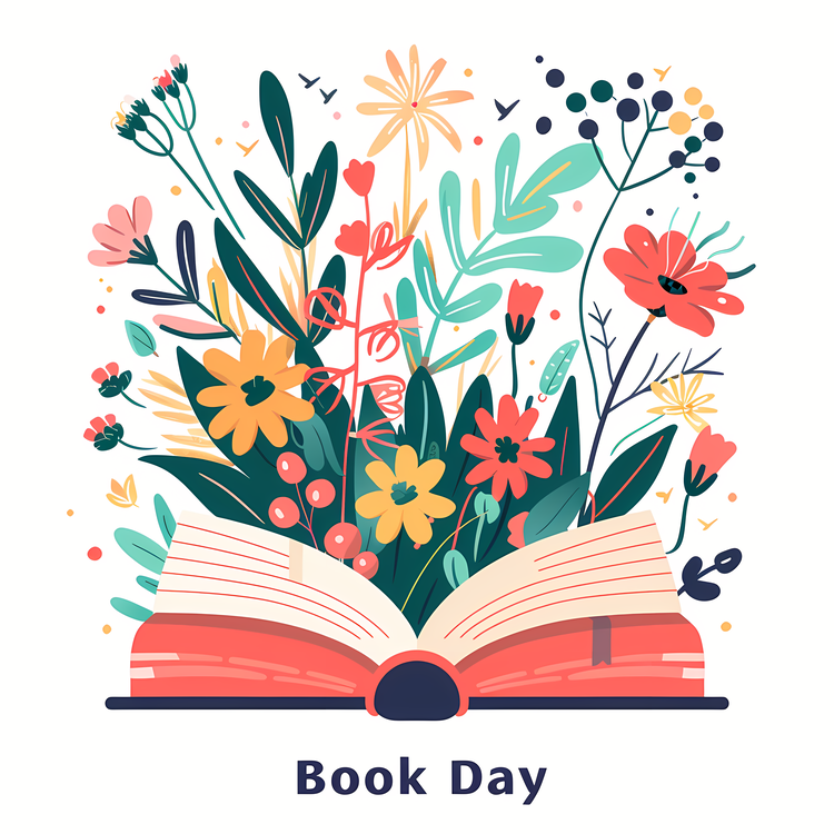 World Book Day,Book Day,Flowers On Book Cover