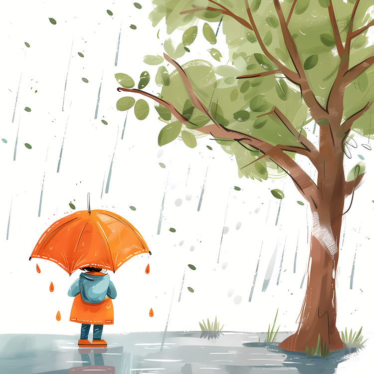 Spring,Rainy Day,Tree