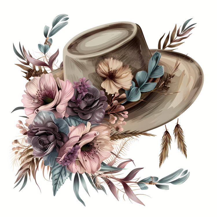 Boho Style Hat,Flower,Hat