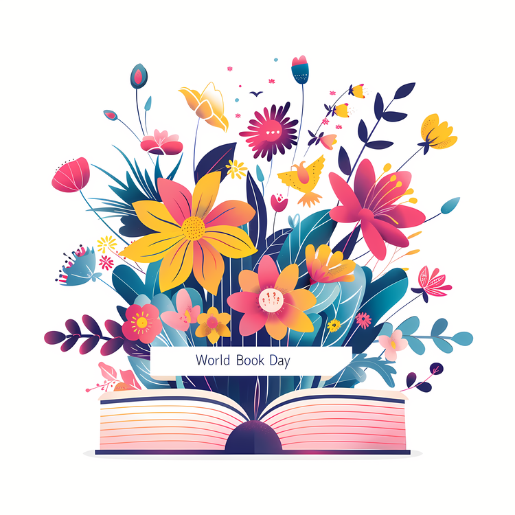 World Book Day,Colorful,Flowers