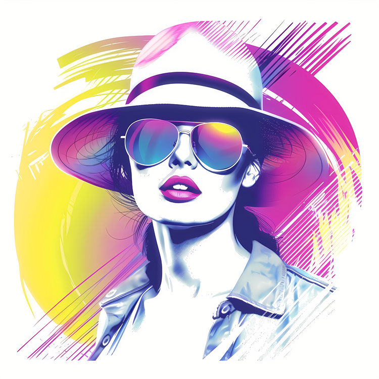 Fashion Retro,Pop Art Style,Colorful Abstract