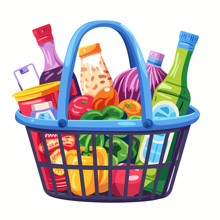 Shopping Basket,Groceries,Food Items