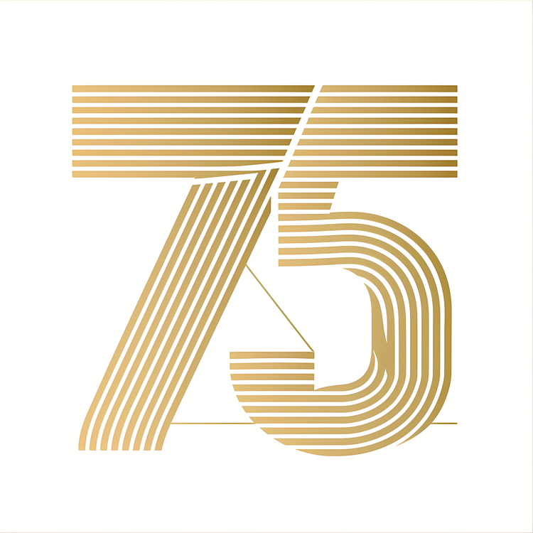 Number 75 Art Design,75th Anniversary,Golden Anniversary