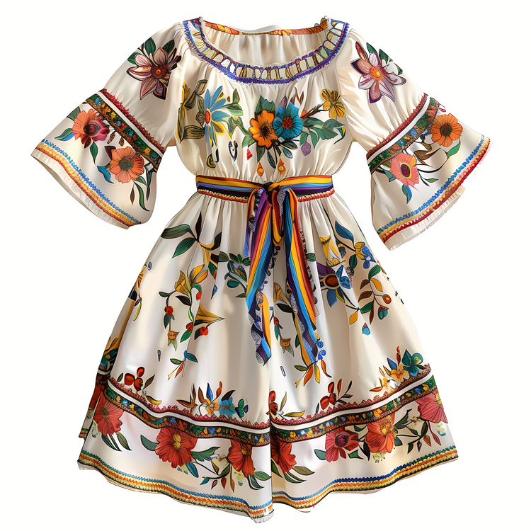 Boho Dress,Embroidered Dress,Colorful Patterns