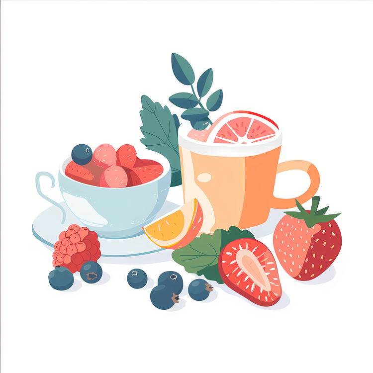 Breakfast,Fruit Bowl,Ripe Berries