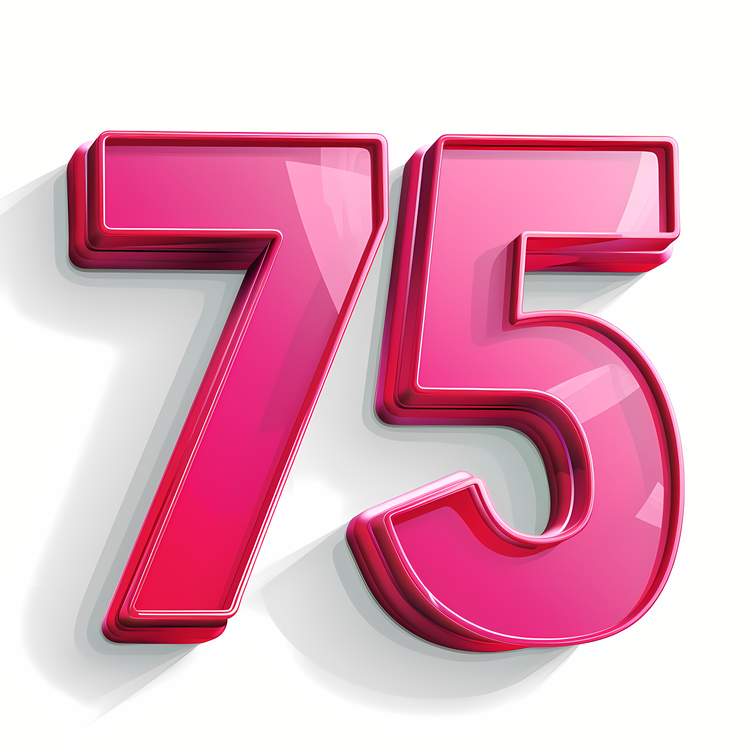 Number 75 Art Design,Pink,Numbers