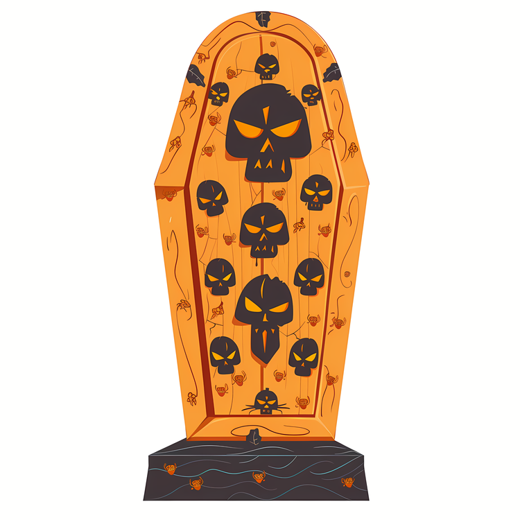 Halloween Background,Casket,Skulls