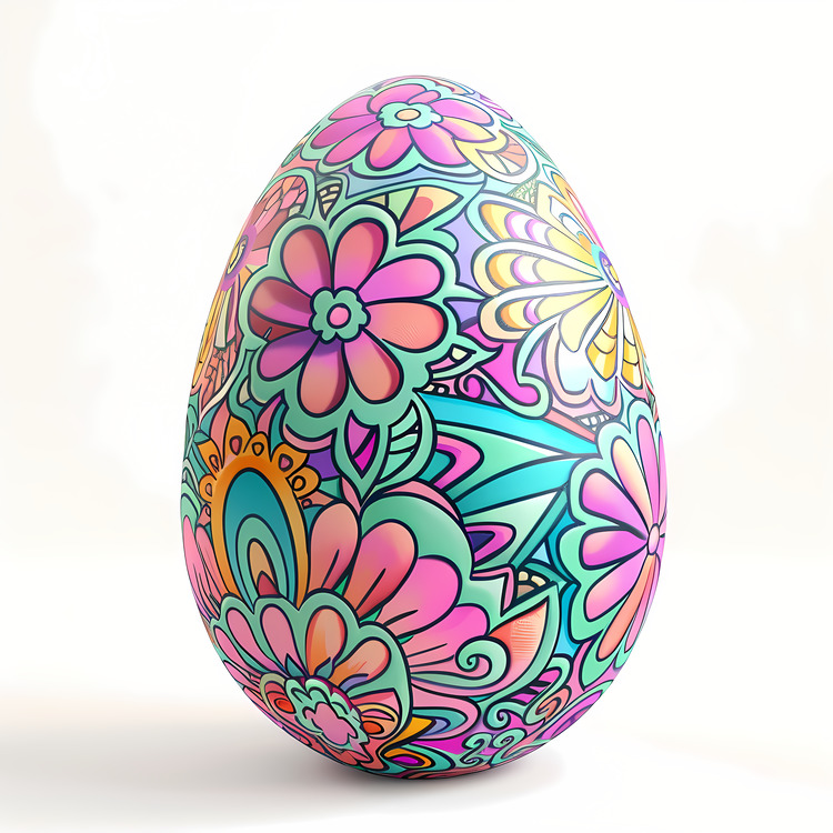 Coloring Easter Egg,Flowery Egg,Easter Egg