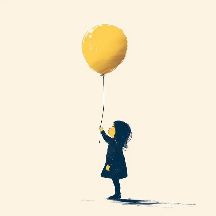 Girl Holding Balloon,Woman,Child