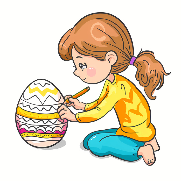 Coloring Easter Egg,Girl Painting,Easter Egg Painting