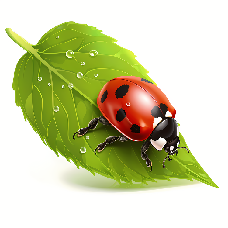 Ladybug,Ladybug On Leaf,Ladybug With Water Drops