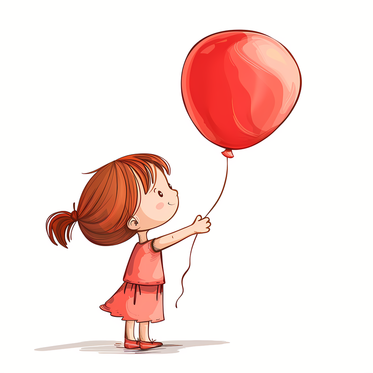 Girl Holding Balloon,Girl,Child