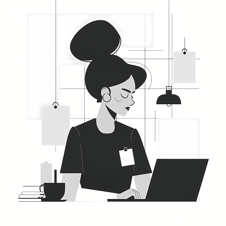 Office Background,Woman With Headphones,Office Worker
