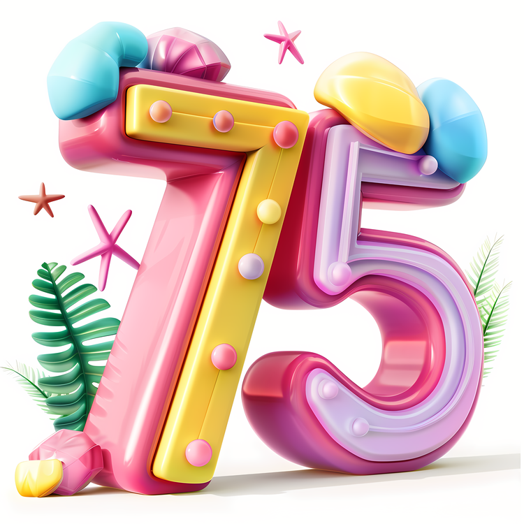 Number 75 Art Design,Birthday,Celebration