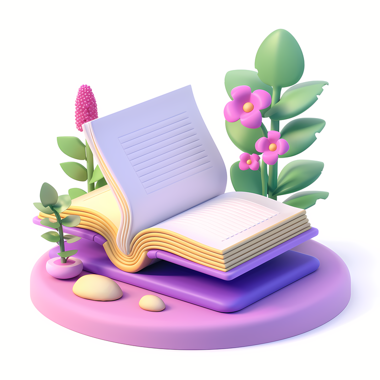Open Book,Flowers,Book