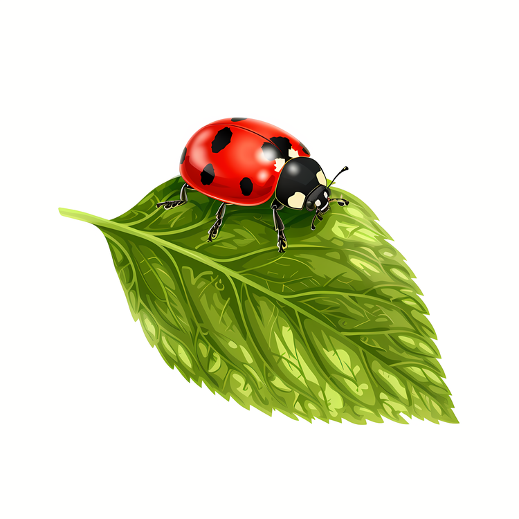 Ladybug,Vector,Green Leaf