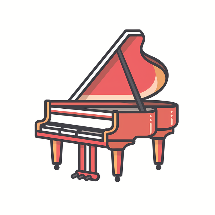 Piano,Music Instrument,Red Color