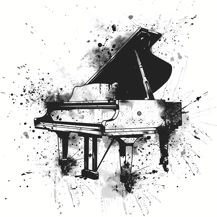 Piano,Grungy,Black And White