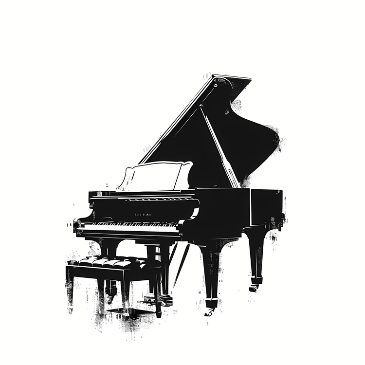 Piano,Art,Black And White