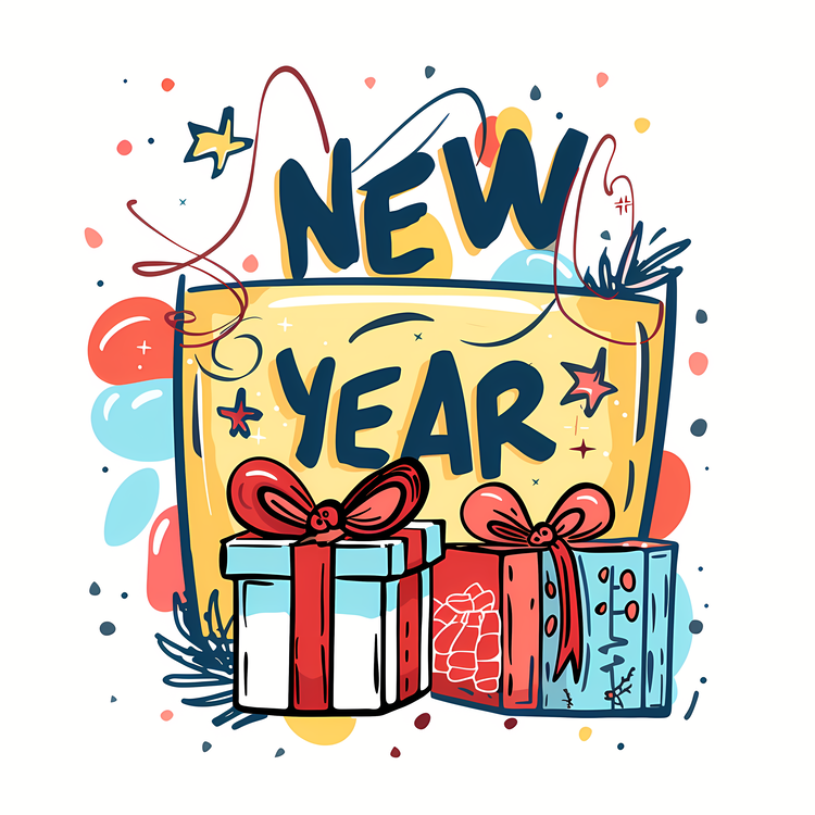 Happy New Year,Gifts,Boxes