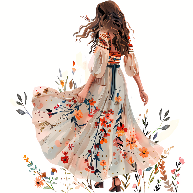 Boho Dress,Floral,Dress