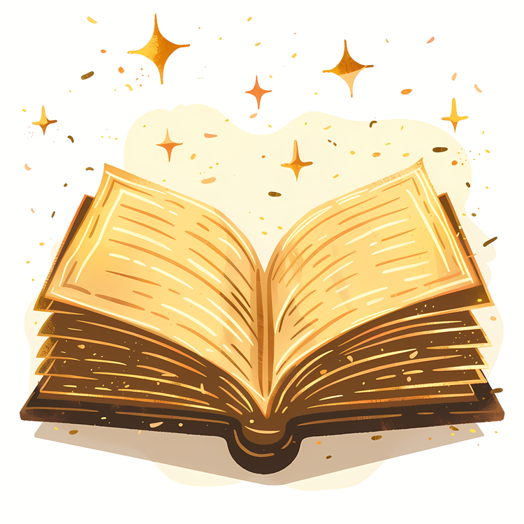 Open Book,Golden Book,Shiny Cover