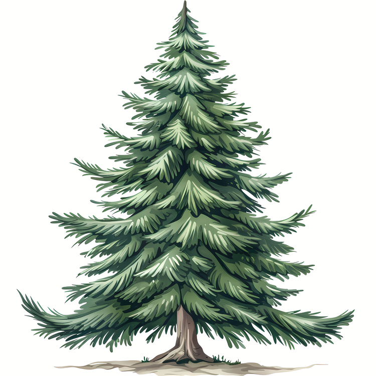 Fir Tree,Realistic,Green Pine Tree