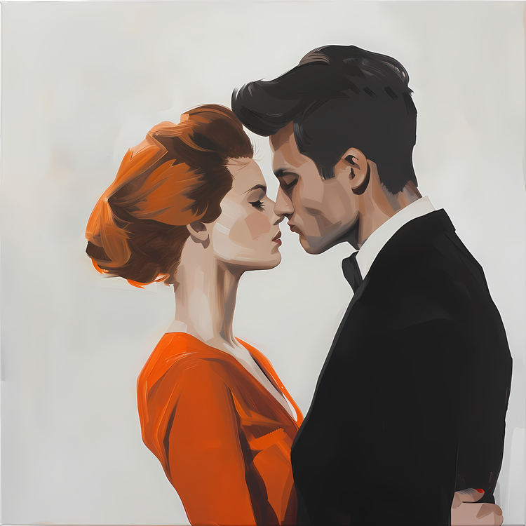 Couple Kissing,Portrait,Woman