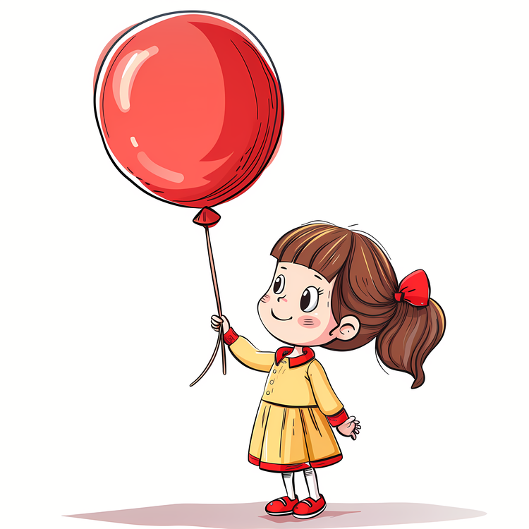 Girl Holding Balloon,Girl,Holding Red Balloon