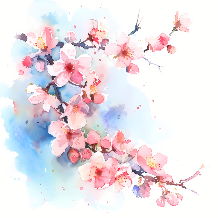 Spring,Watercolor,Blossoming