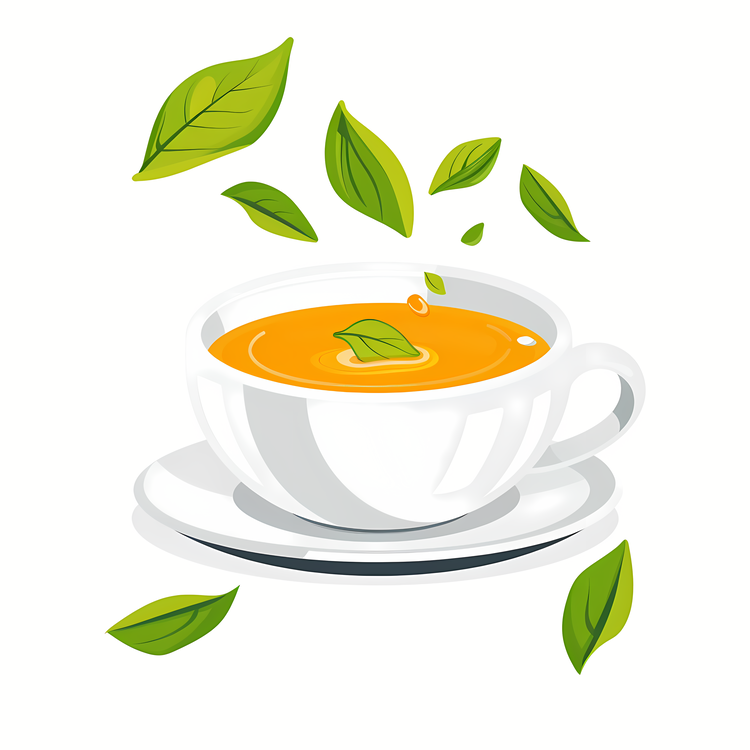 Tea Background,White Cup With Tea Leaves,Leaves Of Tea In Cup