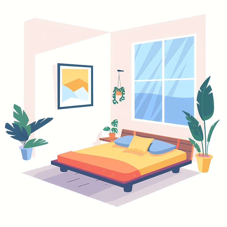 Bed Room,Bedroom,Orange Bedspread