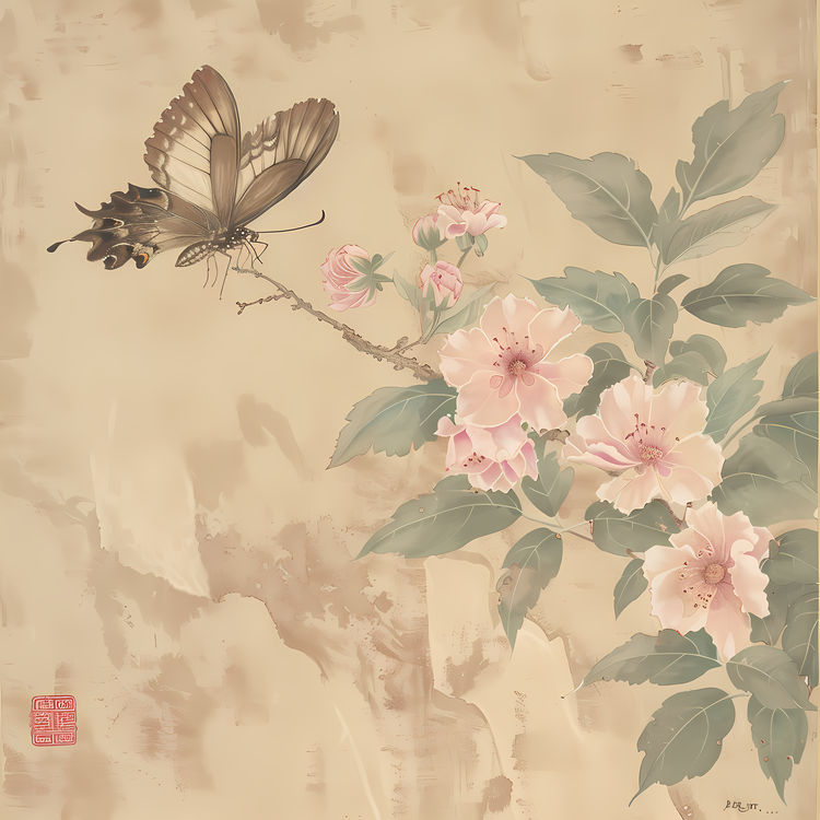 Butterflies,Butterfly,Pink Blossoms