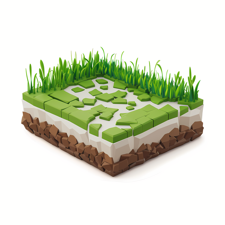 Ground Cover,2d Landscape With Grass,Rocks