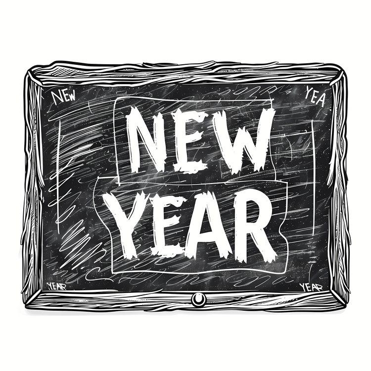 Happy New Year,New Year,Blackboard