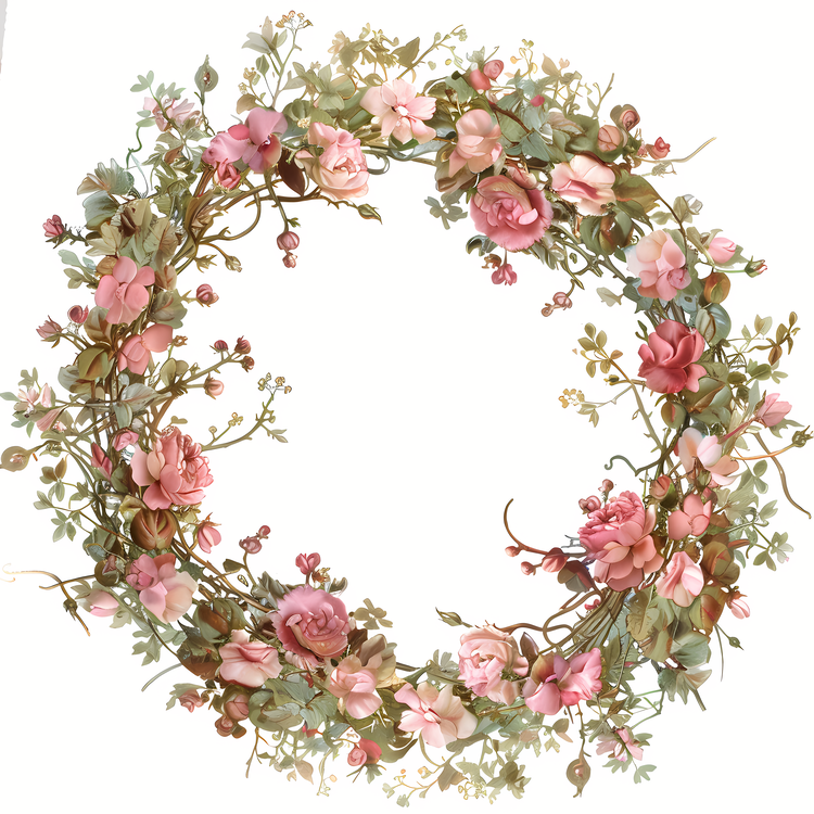 Flower Wreath,Floral Wreath,Vintage Wreath