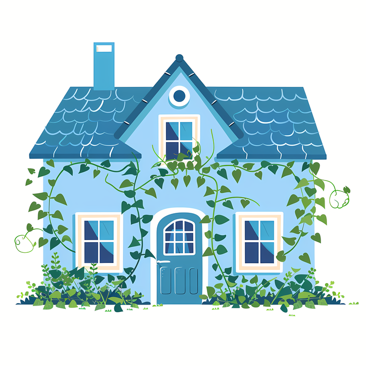 House,Blue,Cottage