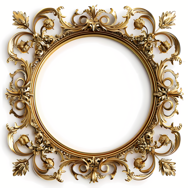 Round Frame,Gold Frame,Ornate Frame